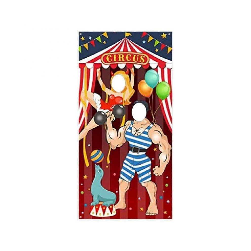 New Carnival Circus Party Decoration Carnival Photo Door Banner Backdrop Props, Fabric Photo Door Banner For Carnival
