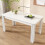(White) Wooden Dining Table with Pattern Leg 3