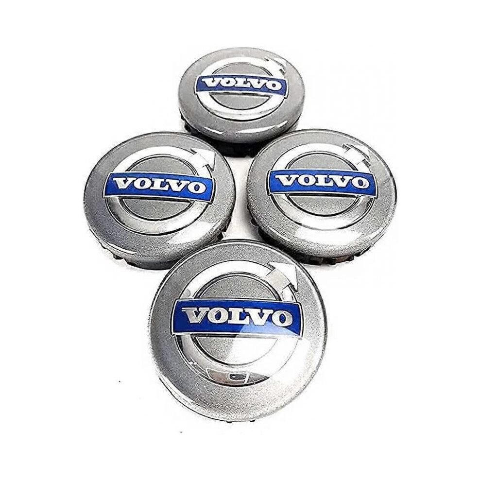 4pcs Center Caps Hub Caps for Volvo S60 S90 XC40 XC60 V90 S40 S80L 64mm Alloy Center Hub Cover Dustproof Wheel Rim Center Caps Badge Shape Decoration