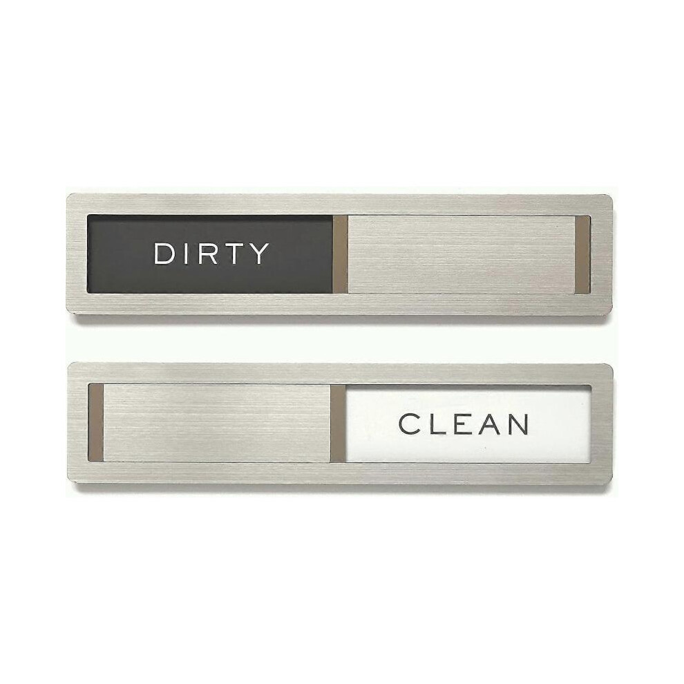 Dishwasher Magnet Clean Dirty Sign, Kubik Letters Premium Stainless Steel Grade 304, Kitchen Organizers and Storage Decor Accessories, Extra Adhesive
