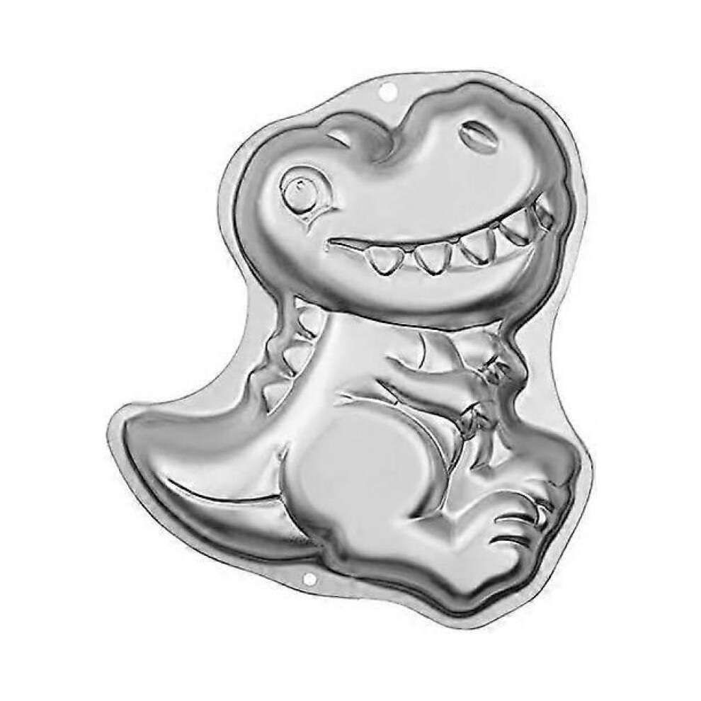 Dinosaur Cake Pan, Kids 3D Birthday Cake Pan, Silver, Aluminum