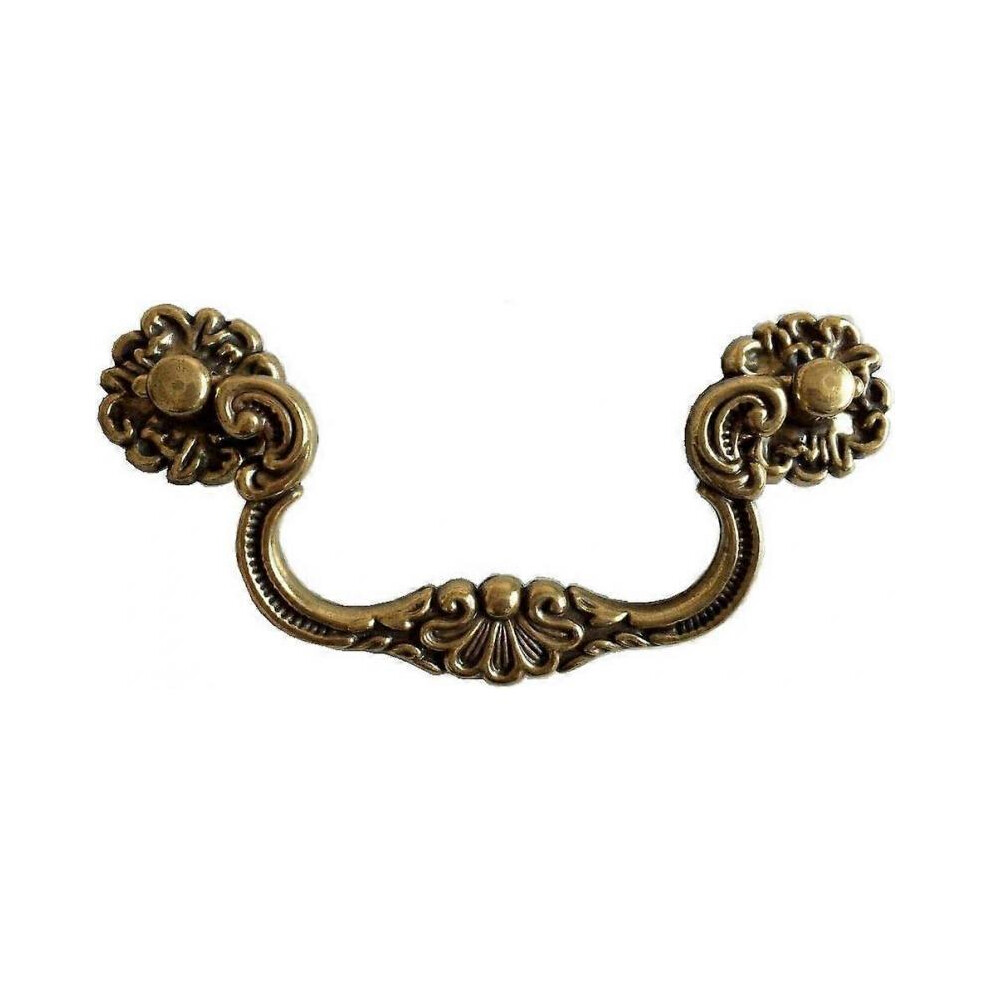 4" C-C Vintage Style Bail Drawer Pull Drop Swing Handles Dresser Pulls Cabinet Knob Antique Bronze White (Bronze)
