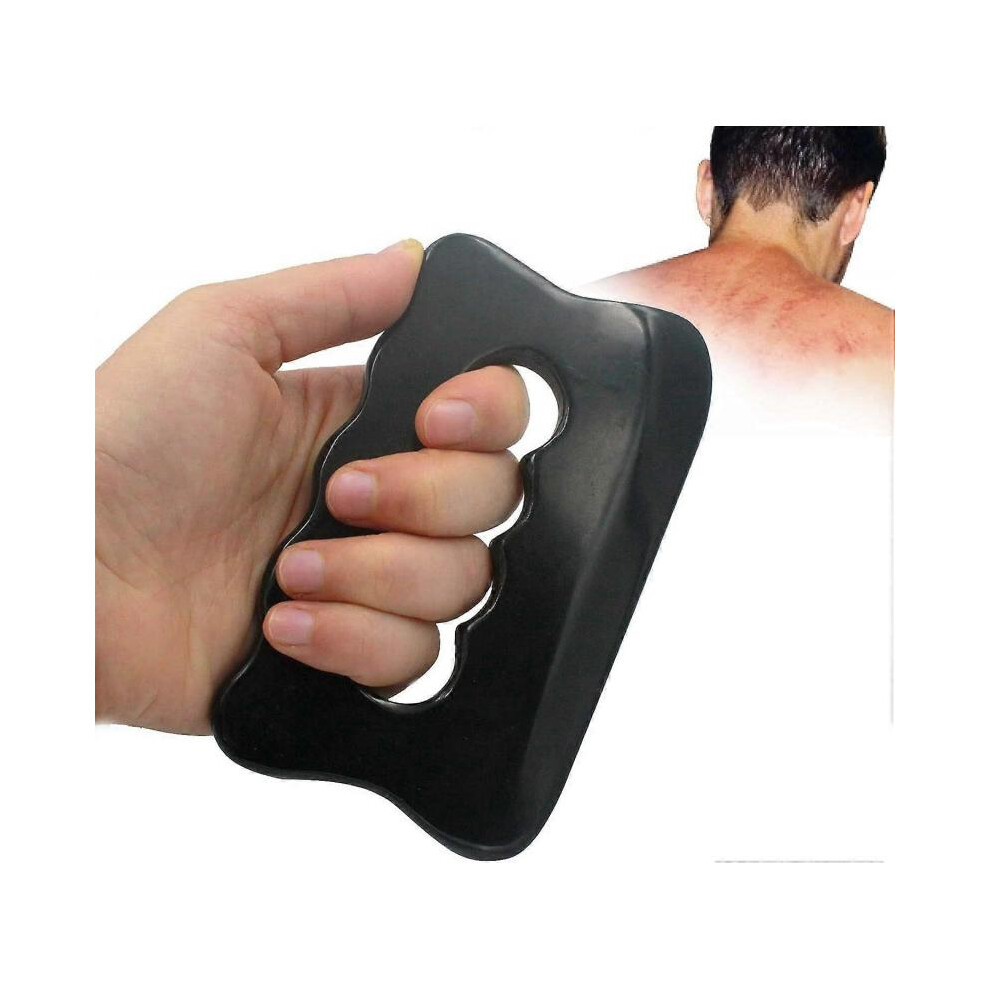 Massage Tool, Bian Stone Gua Sha Tool Gua Sha Stone for Soft Tissue Scraping, Used for Back, Legs, Arms, Neck,Shoulder(Black)