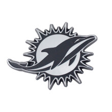 FANMATS 15601 Miami Dolphins 3D Chrome Metal Auto Emblem