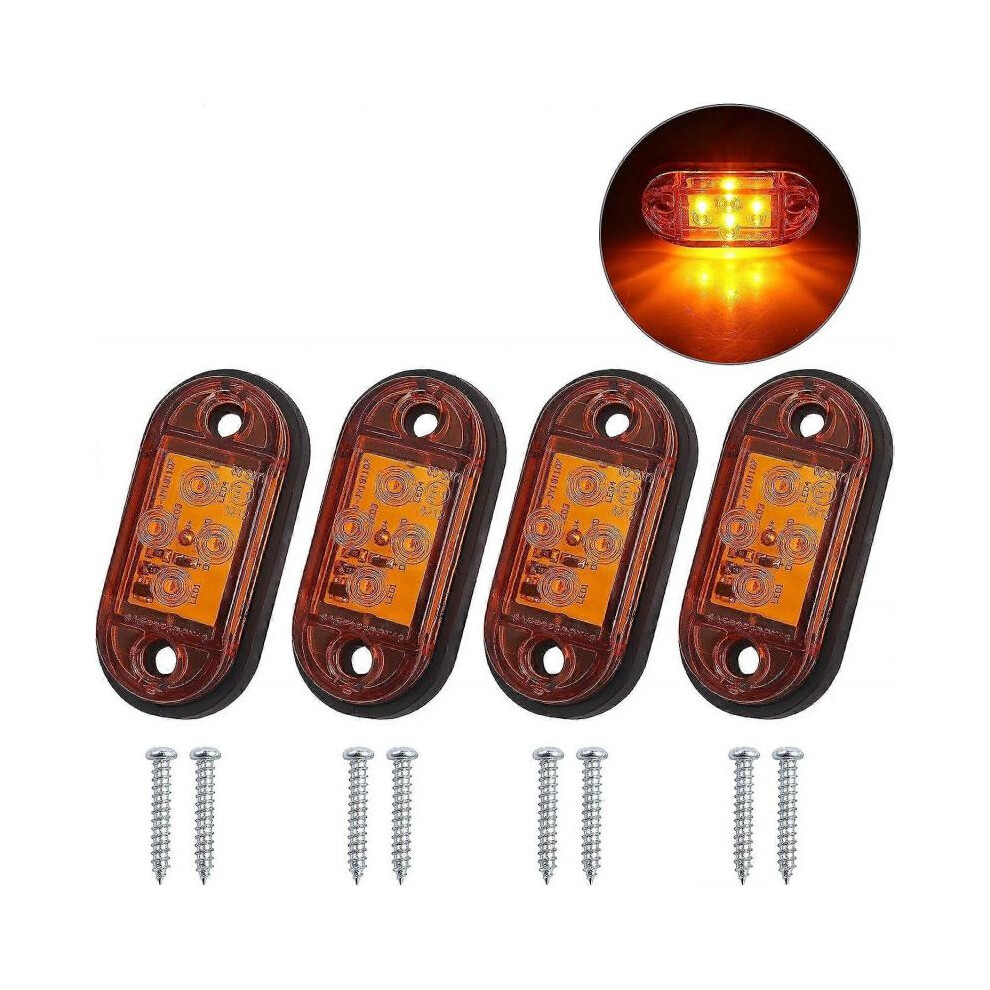 4x4LEDs Feux Latraux clairage Arrire Avant Feux de Gabarit LED tanche Feux de Position 12V 24V Universel pour Remorque Van Caravan Camion Lorry Bus-Am