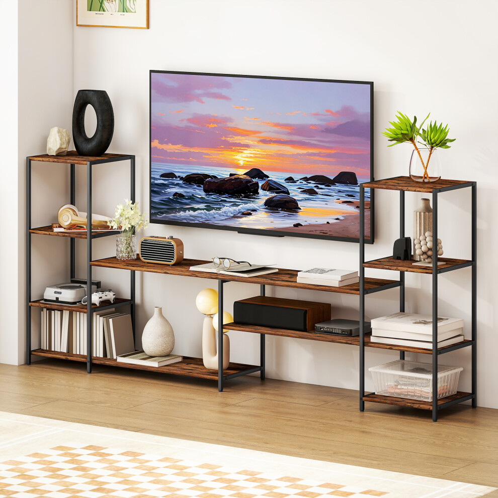 HOMCOM TV Unit for TVs up to 60 Inches, Industrial TV Stand with Shelves