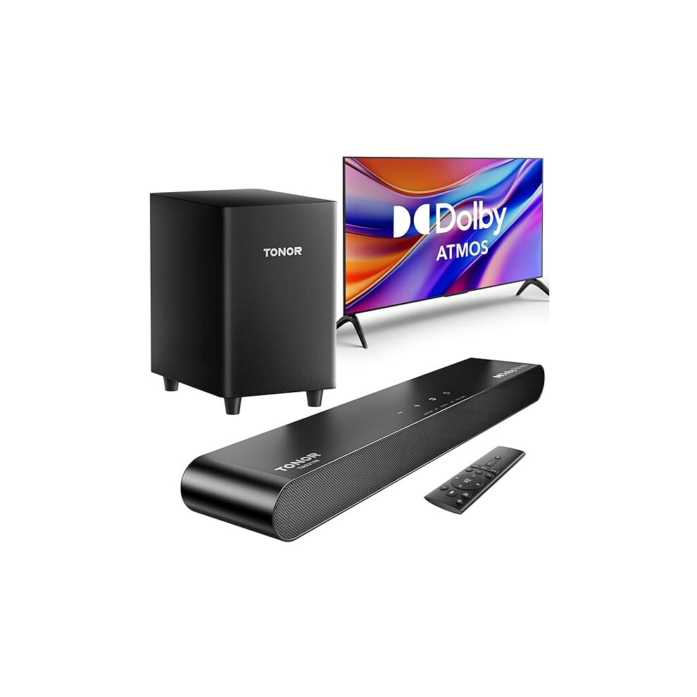 TONOR Sound Bar with Dolby Atmos for Smart TV, 2.1 Deep Bass Soundbar for TV
