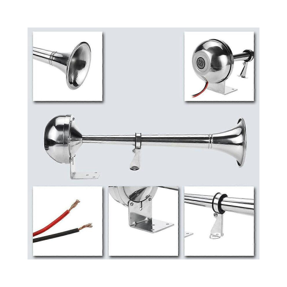 328Db boat trumpet 12v electric single air horn marine stainless steel for yacht car truck