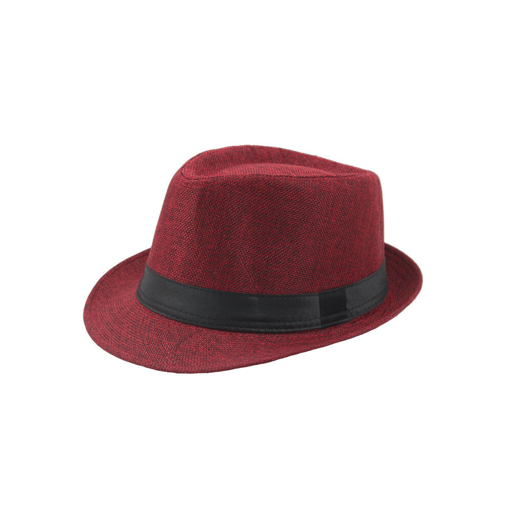(Red)Chapeau de parasol homme femme chapeau de plage extérieur minimaliste couleur unie protection solaire