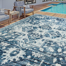 (Blue, 120 x 170 cm (4 ft x 5 ft 6 in)) Extra Large Area Rugs Traditional Living Room Rug Kitchen Hallway Long Runner & Door Mats