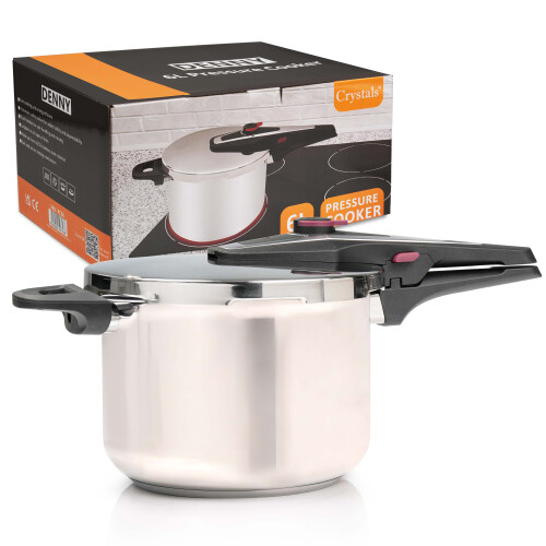 6 Litre Dual Handle Stainless Steel Pressure Cooker Kitchen Catering Cookware
