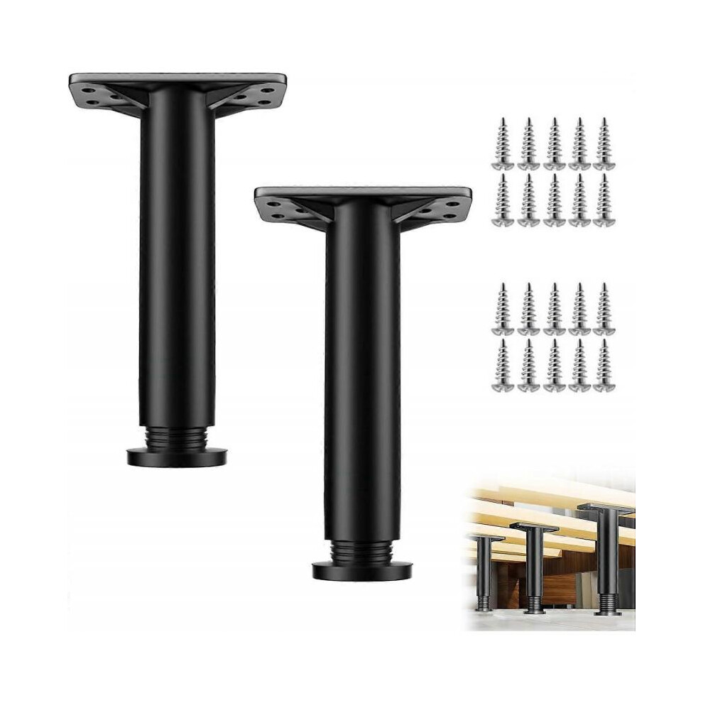 Black,2 Pieces Adjustable Bed Legs,20cm-35cm Bathroom Furniture Leg,Furniture Feet,Adjustable Furniture Legs,for Table Chair Cabinets Sofa Leg