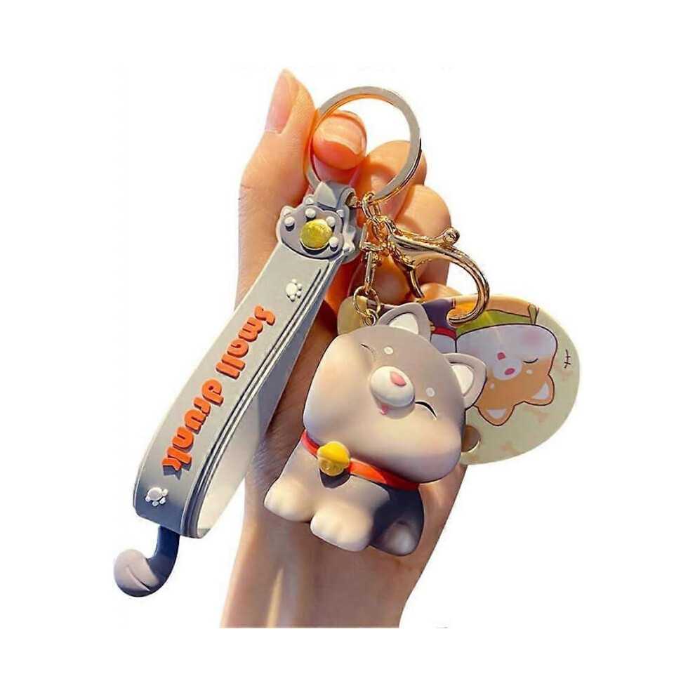 1  PCS  Men Women Super Cute Kawaii Creative Touching Face Lover Husky Shiba Inu Dog Keychain Keyring Key Chain Key Ring