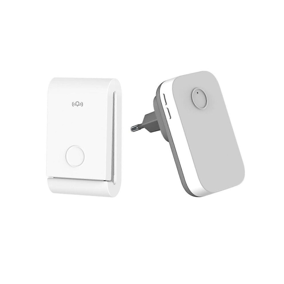 Self-generating wireless doorbell 150 meters IPX4 waterproof electronic chime, 1 plug-in bell receiver with 1 kinetic transmitter, 38 melodies at 4 vo
