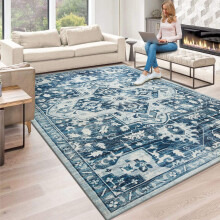 (Blue, 200 x 290 cm (6 ft 7 in x 9 ft 6 in)) Extra Large Area Rugs Traditional Living Room Rug Kitchen Hallway Long Runner & Door Mats