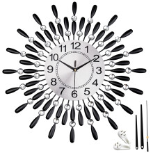 60cm Diamante Beaded Crystals Quartz Jeweled Wall Clock Home Decor Living Room