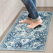 (Blue, 80 x 150 cm (2 ft 6 in x 4 ft 9 in)) Extra Large Area Rugs Traditional Living Room Rug Kitchen Hallway Long Runner & Door Mats