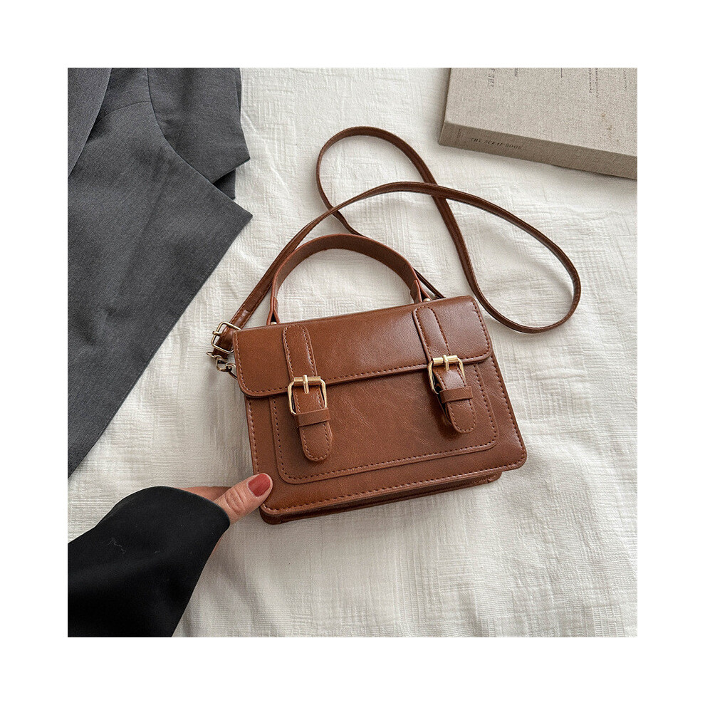 (Light Brown)Sac à bandoulière femme moderne au design vintage unique et tissu PU doux