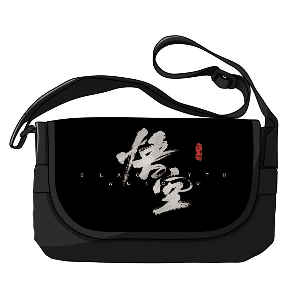 (Style G)Sac bandoulière toile grande capacité noir Myth Wukong mode vintage imprimé