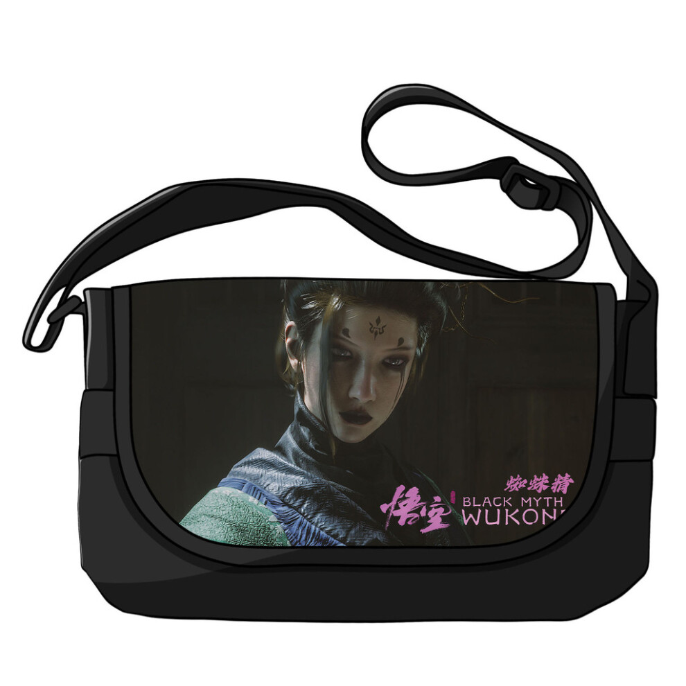 (Style A)Sac bandoulière toile grande capacité noir Myth Wukong mode imprimé vintage