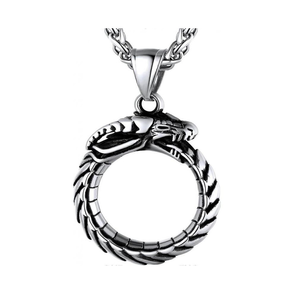 1  PCS   Necklaces for Men Women, Retro Black Stainless Steel Animal Pendant Personalized Jewelry Gift Cool Necklace with 22 Inch Chain