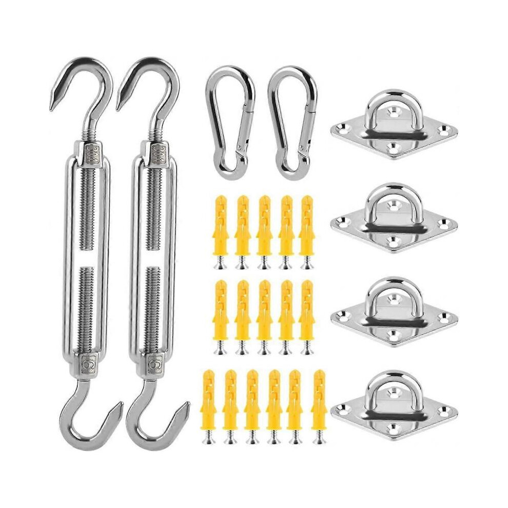 Shade Sail Fixing Kit, Shade Sail Fixing Kit, Shade Sail Fixings, Stainless Steel Sunshade Installation Kit for Shade Sail Fixing