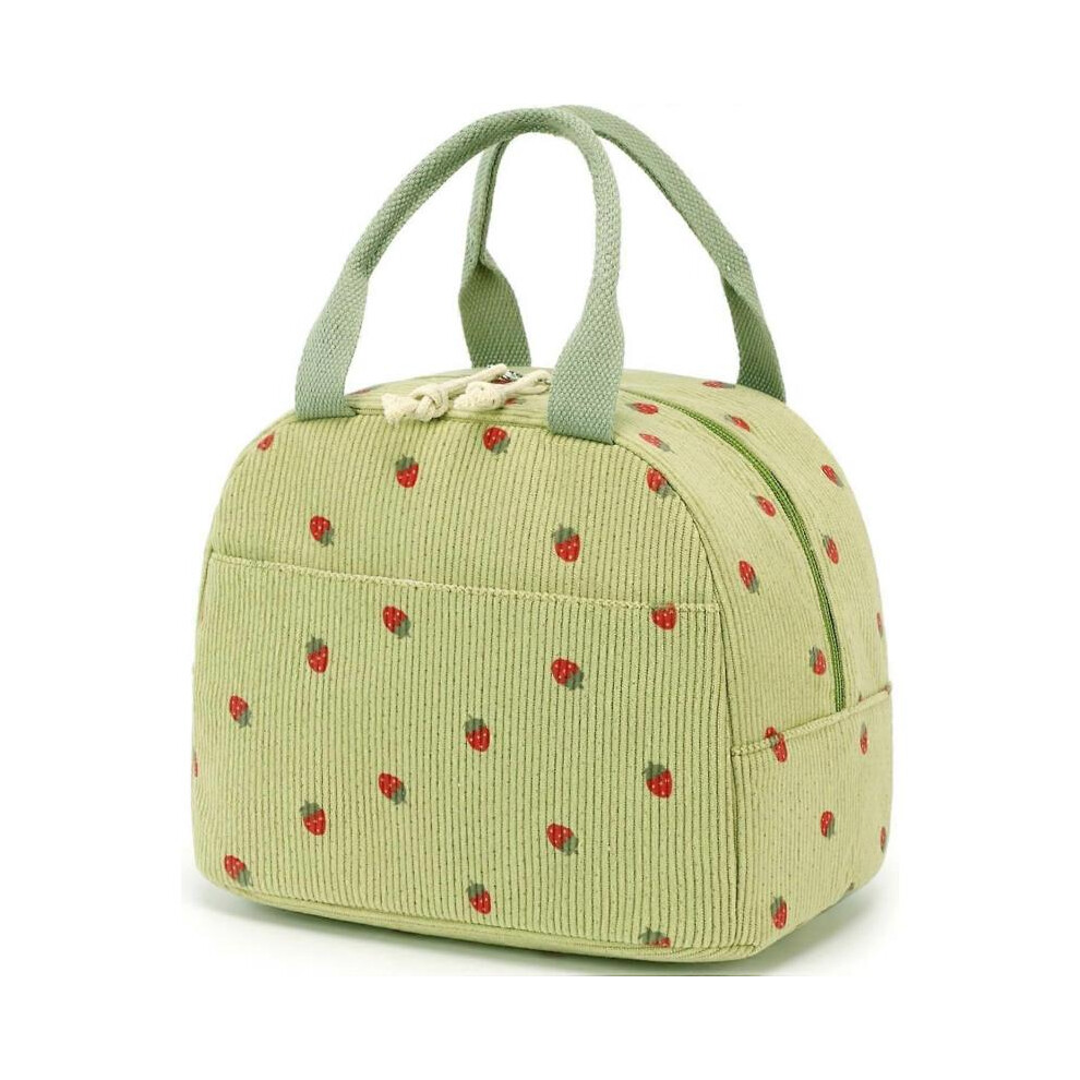 1  PCS  Lunch Bag for Women Men Cute Corduroy Lunch Tote Bags Reusable Insulated Lunch Box Large Capacity Reusable Insulated Cooler for Work Picnic or
