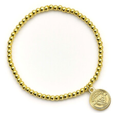Manchester City FC Gold Finish Bead Bracelet Official Licensed Product