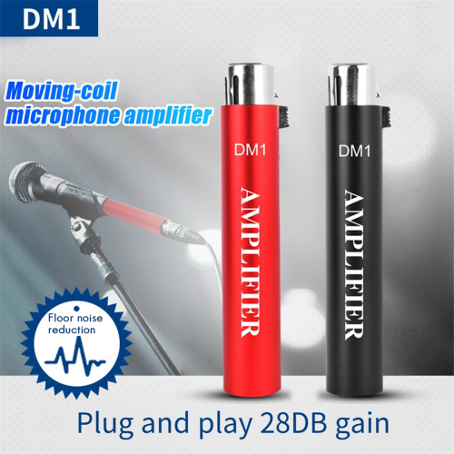 Replace for DM1 Dynamic Wired Microphone Amplifier 28Db Gainer Microphone Preamplifier for Livestream SM7B Mic,Black 2
