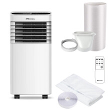 EMtronics 9K BTU Portable Air Conditioner Dehumidifier Fan and Window Vent Kit - Refurbished
