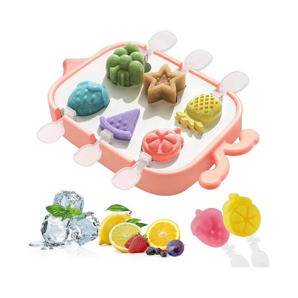 6 Pieces Mini Bpa Free Silicone Popsicle Mold, Popsicle Mold with Reusable Easy Release Stick Makes Homemade Ice Cream Mold DIY Popsicle Mold for Kids