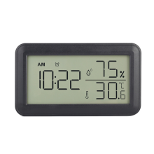 Thermometer Hygrometer Indoor with Alarm Clock, LCD Digital Thermometer, for Room, Living Room, Wine Cellar (Black)