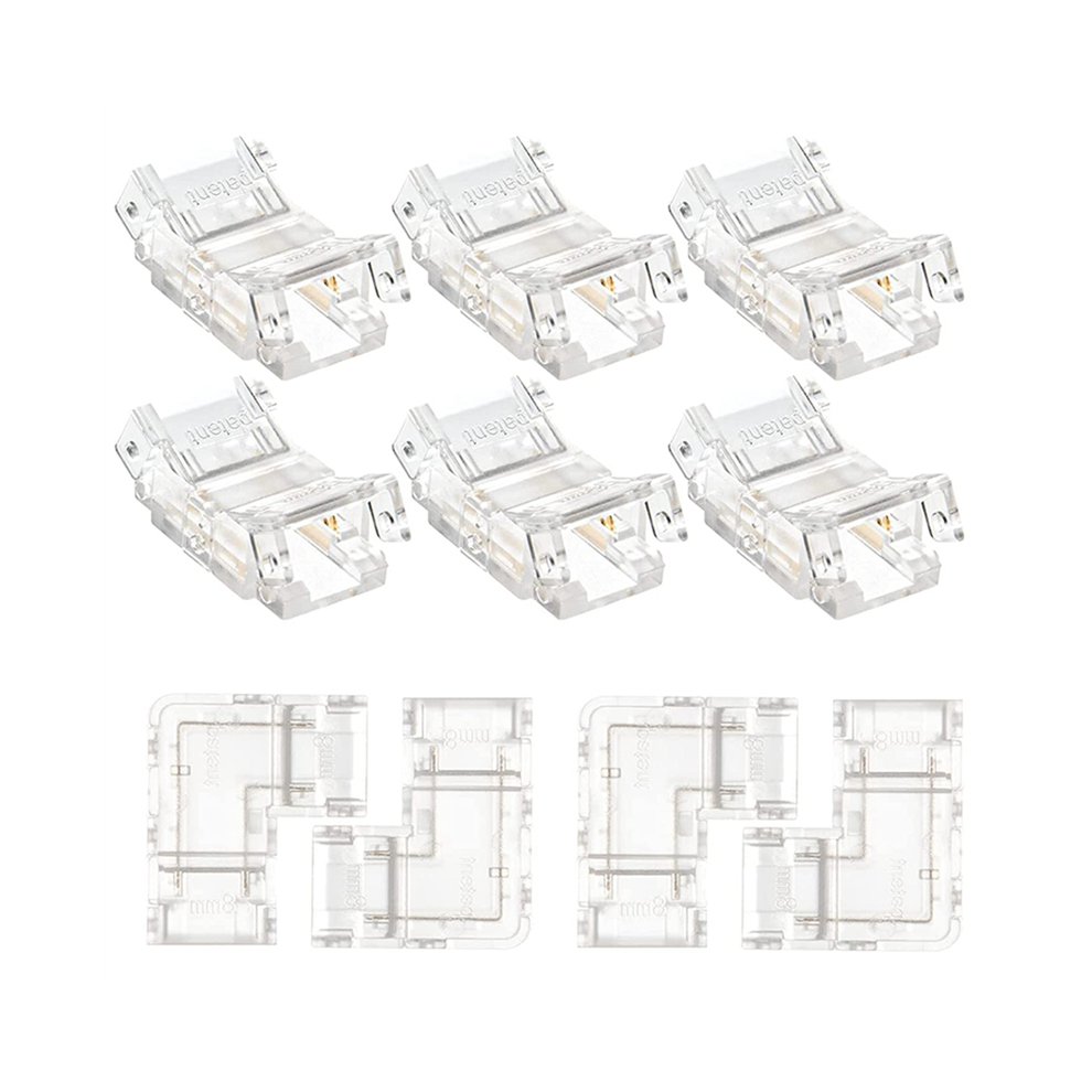 10Pcs 2 Pin 8Mm Cob Led Connector Kit For Strip Lights 4853769078713