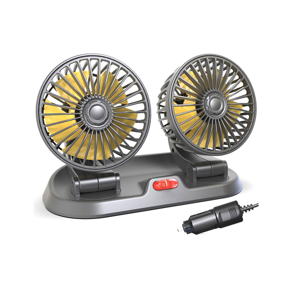 12V Car Fan Double Portable Auto Cooling Big Wind Electric Folding 4853769079369