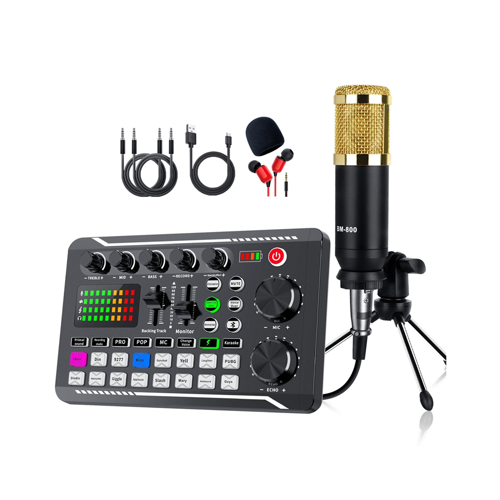 F998 BM800 Set Scheda Audio Portatile Microfono A Condensatore Live