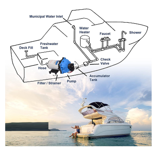 Pompa Per Wc Nautico Pompa Acqua Autoadescante Per Barca E Camper - Per Acque Marine E Dolci, Materiale POM E Acciaio Pompa Autoadescante - 3
