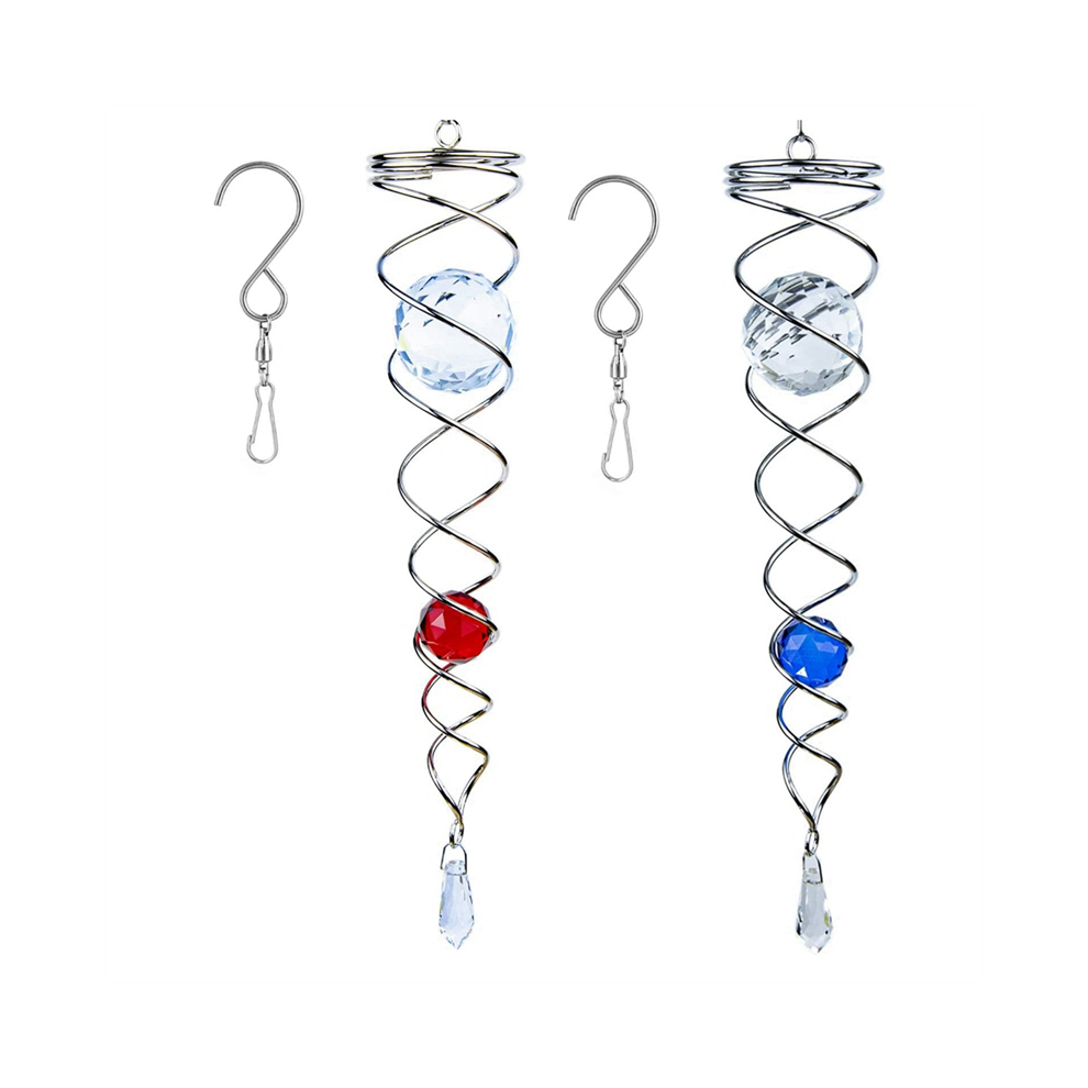 Paquete De 2 Bolas De ObservacióN Con Cola En Espiral, Estabilizador Para JardíN, Con Gancho Giratorio-image