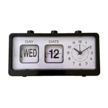Mechanischer Wecker, neuartiger Flip-Desktop-Digitalwecker mit Kalender, Heimdekoration, Retro-Dekor, Schwarz