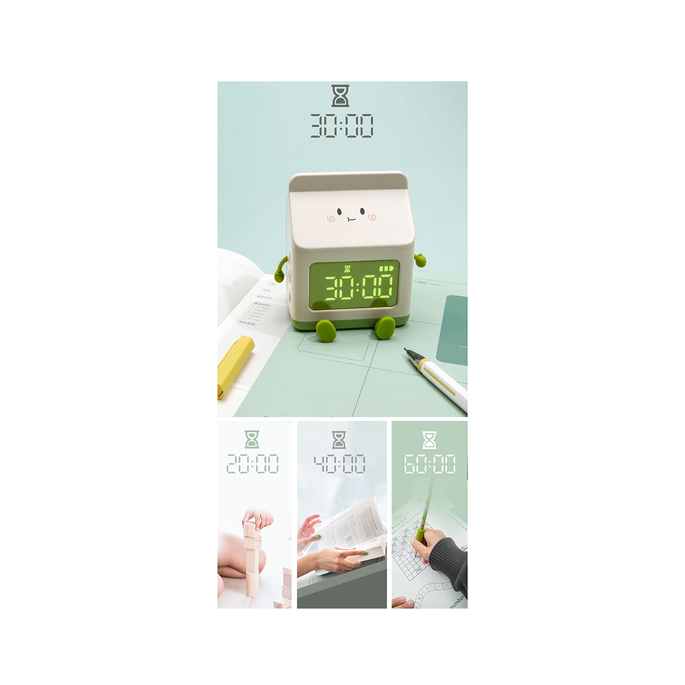 Torribaly Milk Carton Alarm Clock Wind Electronic Led Smart Bedroom Bedside Dormitory Student Pink