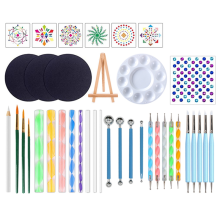 38Pcs Mandala Dotting Tools Painting Kit - Dot Paint Stencils Tool Set Art Craft Supplies Kits Tray Brush Pen