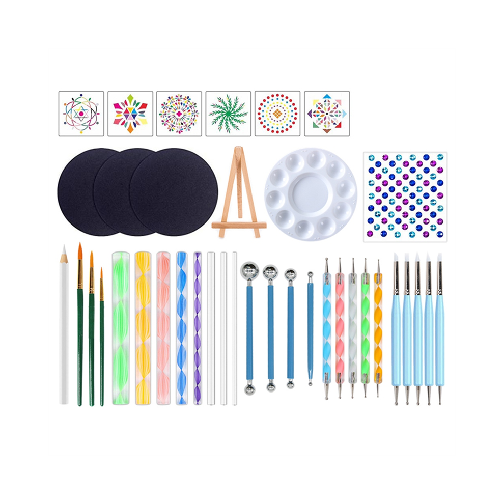 Photos - Putty Knife / Painting Tool 38Pcs Mandala Dotting Tools Painting Kit - Dot Paint Stencils Tool Set Art Craft Supplies Kits Tray Brush Pen