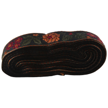 Adorno de cinta jacquard floral, cinta jacquard tejida para coser, cinta de encaje bordada vintage, tela para adorno decorativo estilo B