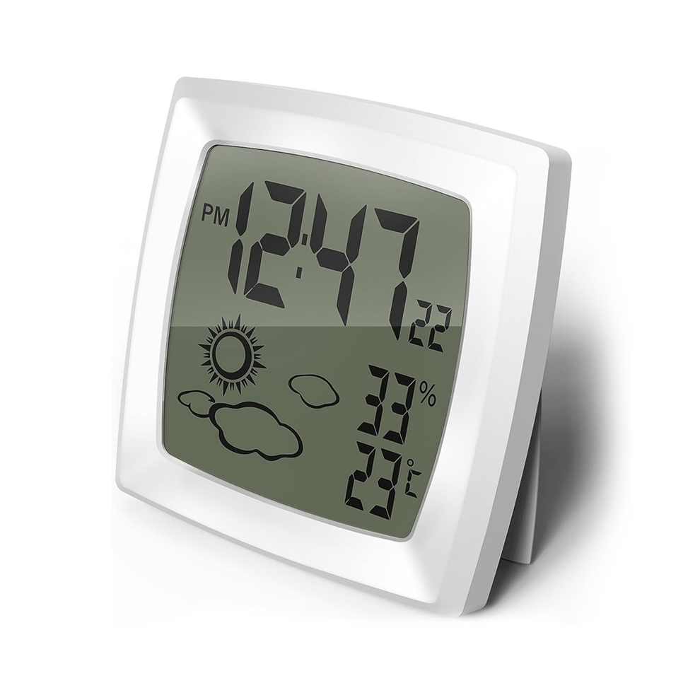Sveglia Digitale, Piccola Sveglia, Orologi Meteorologici A Batteria Con Retroilluminazione Automatica, 12/24 Ore, Temperatura In /