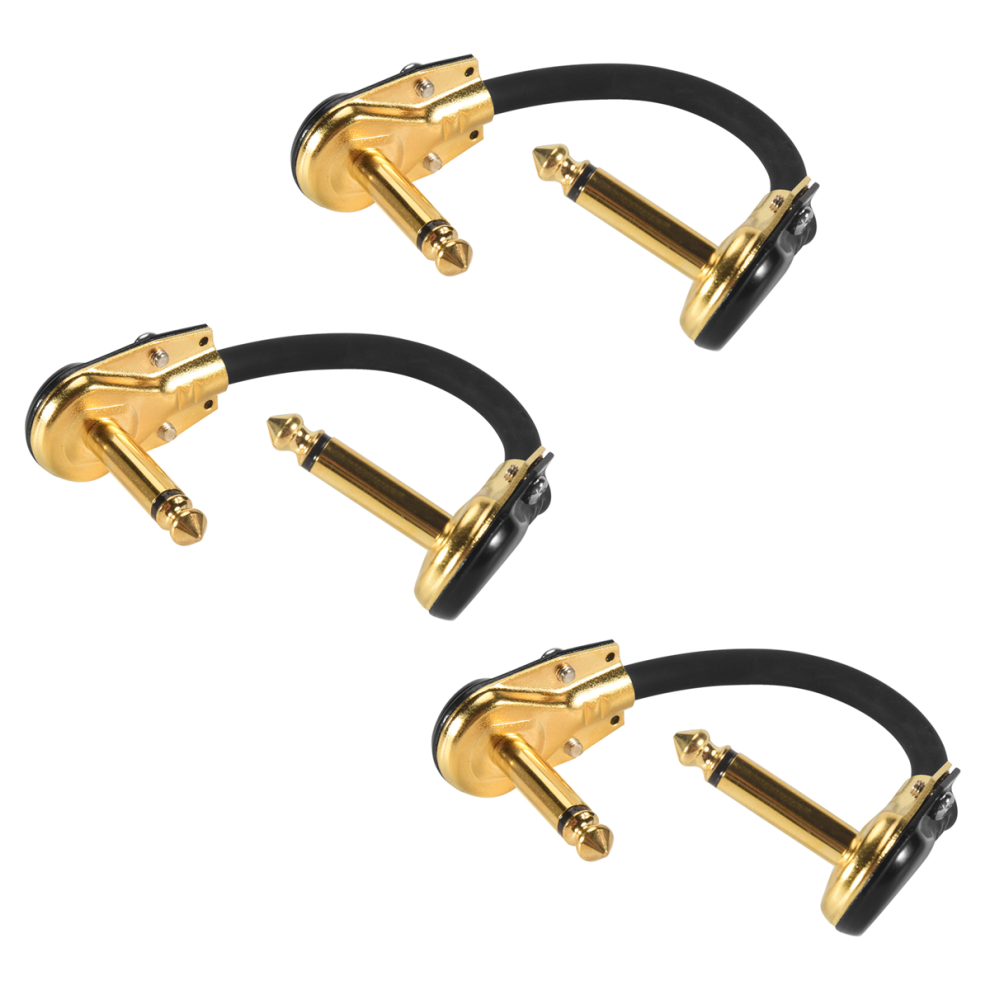 Cavo Patch Per Chitarra, Cavi Per Pedali Effetto, Angolo Retto Da 1/4 Di Pollice, Design Pancake A Basso Profilo, Per Pedali, Confezione Da 3