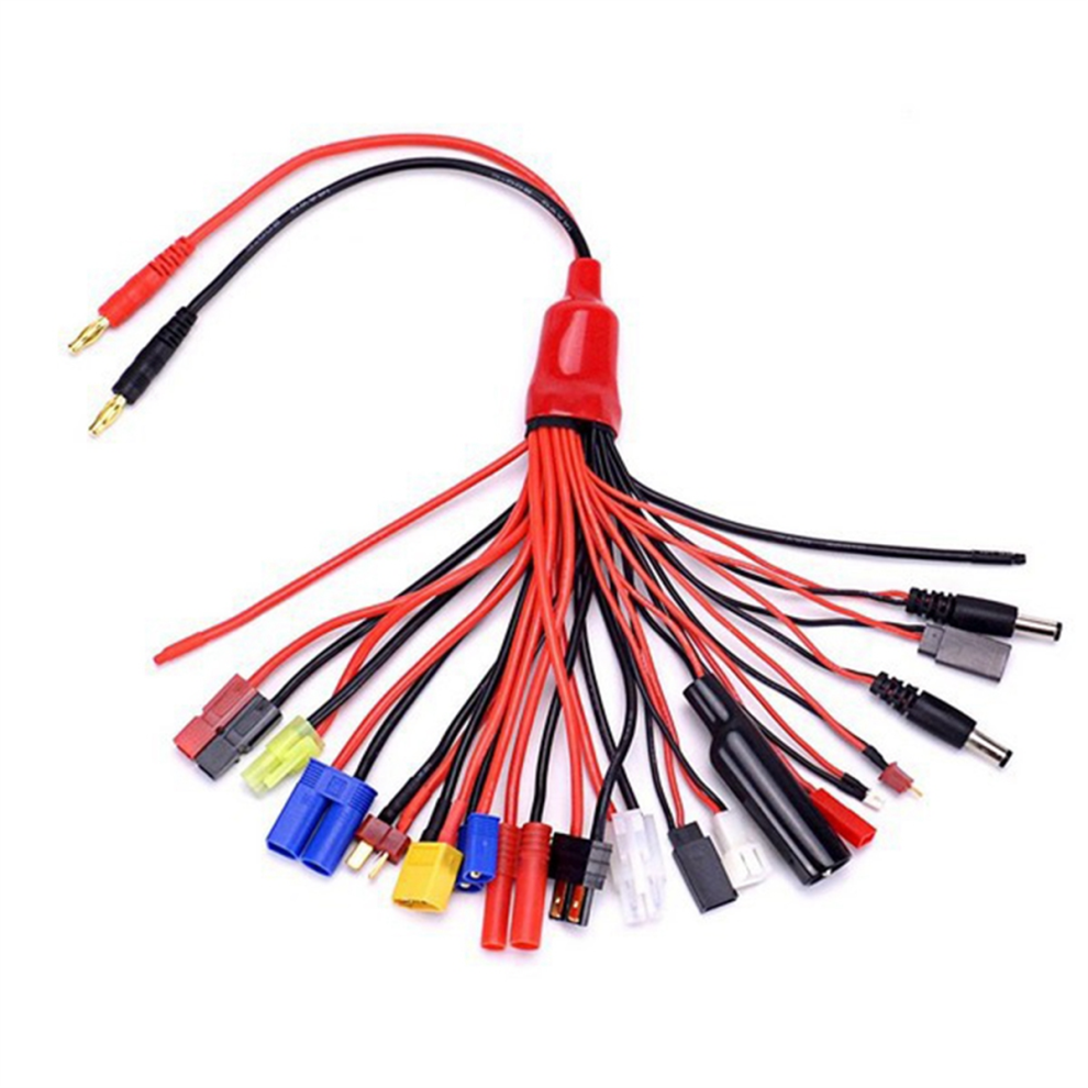 19 In1 Rc Lipo Battery Charger Splitter Cable Adapter 4Mm Banana Plug To For Jst Futaba Xt60 Ec3 Ec5 Mcpx 4853769096014