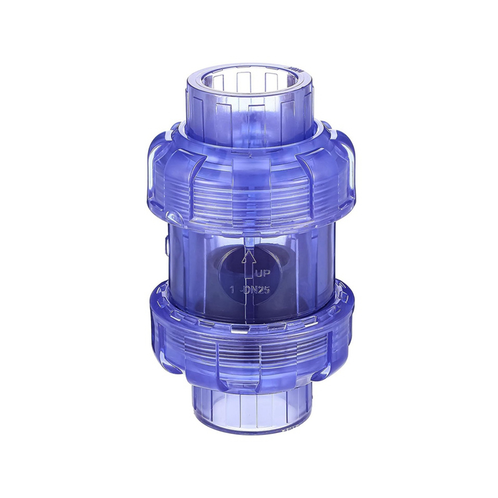 Clapet anti-retour transparent en PVC, clapet anti-retour à battant, vanne à bille de piscine, raccords de tuyauterie (32 mm)