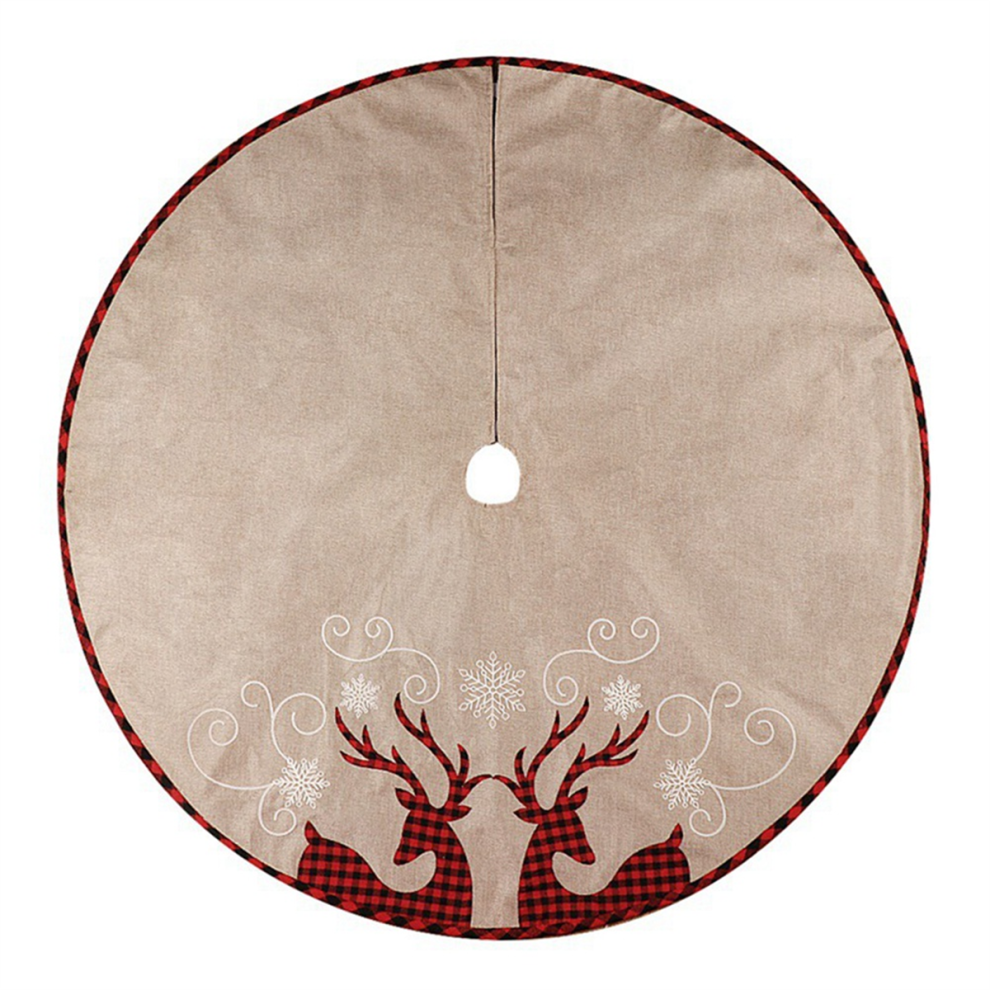 Christmas Tree Skirt 32 Inches, Snowflake-Reindeer,Xmas Decor for Indoor-image-OPC-PGZV685-NEW