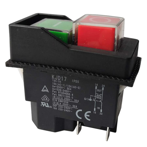 Electromagnetic Switches Pushbutton for Garden Tools KJD17 220V 4 Pin -Terminals