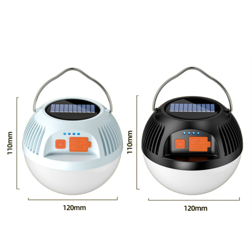 BBtang Oplaadbare campinglantaarn, werkt op batterijen met zaklamp, led-campinglamp op zonne-energie voor tenten voor noodgevallen, wandelen, outdoor, vissen, stroomuitval 2023, upgrade [zwart