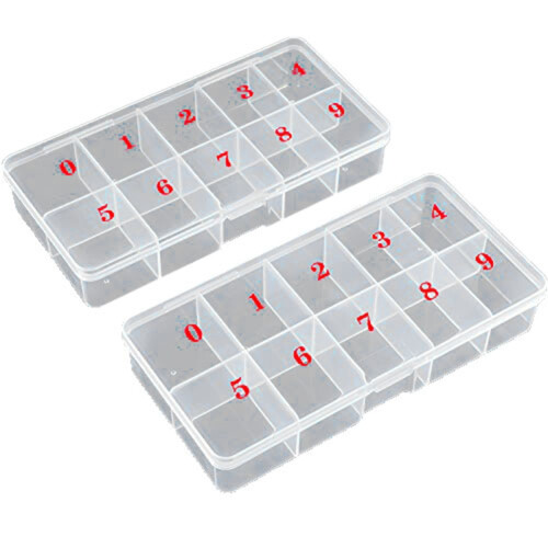 Nail Tip Box Empty Nail Tips Organizer Storage Fingernail Box Spaces Storage Case Container Nail Box Grid Box 1